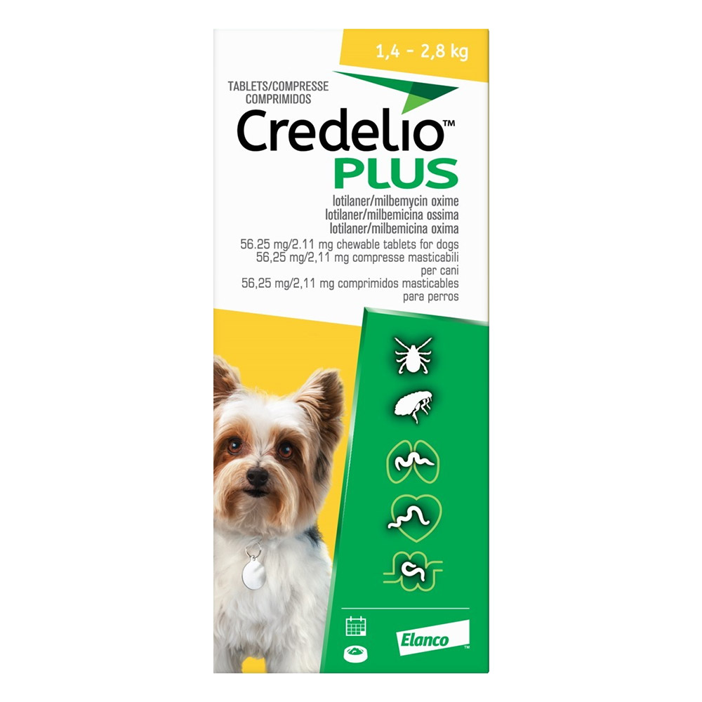 Credelio Plus For Extra Small Dogs 1.4-2.8kg Yellow