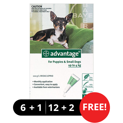 Advantage Small Dogs/ Pups 1-10lbs (Green)