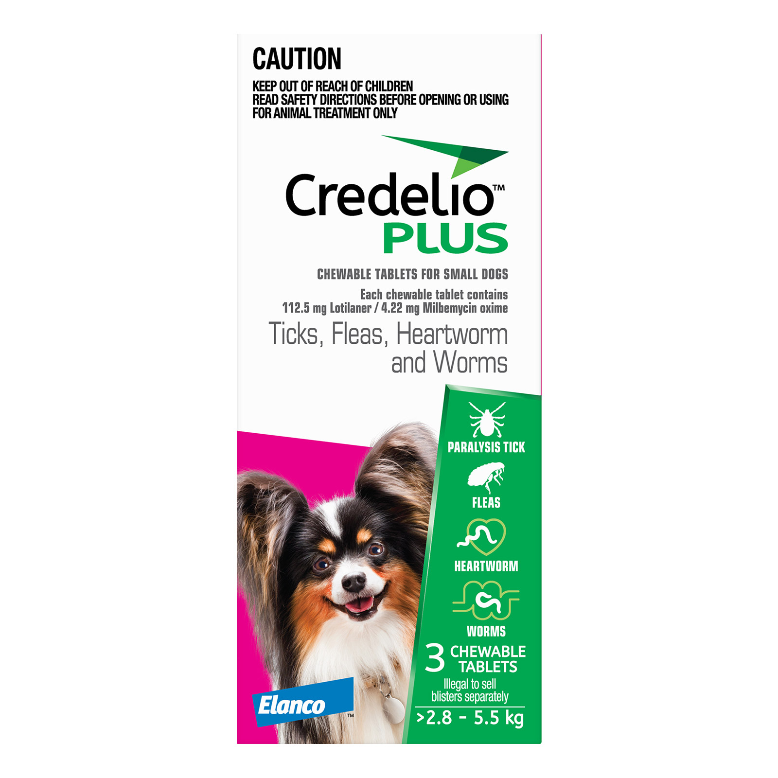 Credelio Plus For Small Dogs 2.8-5.5kg Pink