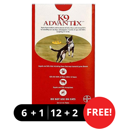 K9 Advantix Large Dogs 21-55 lbs (Red)