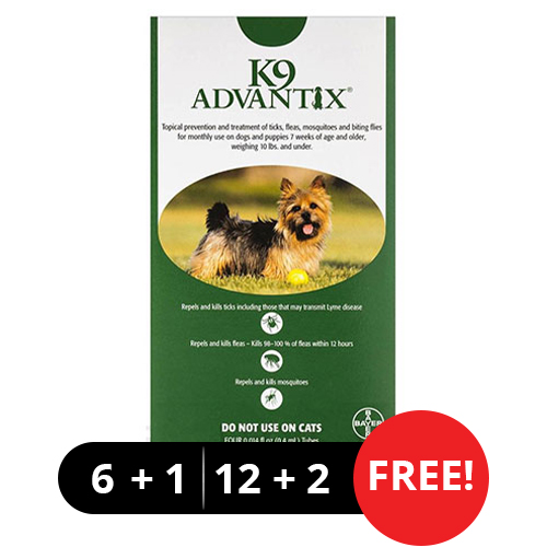 K9 Advantix Small Dogs/Pups 1-10 lbs (Green)