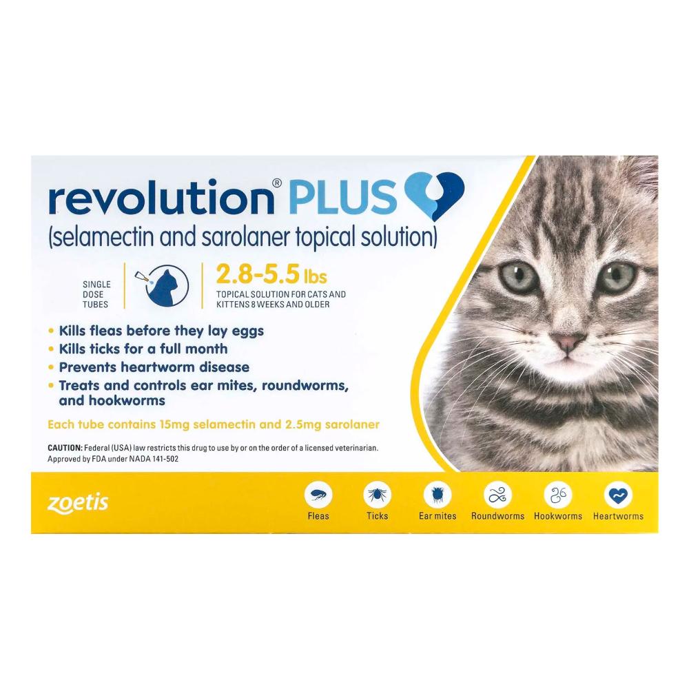 Revolution Plus for Kittens and Small Cats 2.8-5.5lbs (1.25-2.5Kg) Yellow