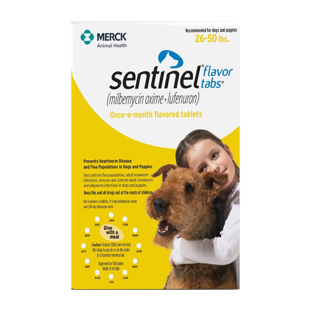 Sentinel For dogs 26-50 lbs (Yellow)